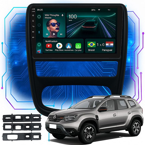 Kit Multimidia Android 4GB/64GB 9p Duster 2012-2015 Carplay + Android Auto Gps