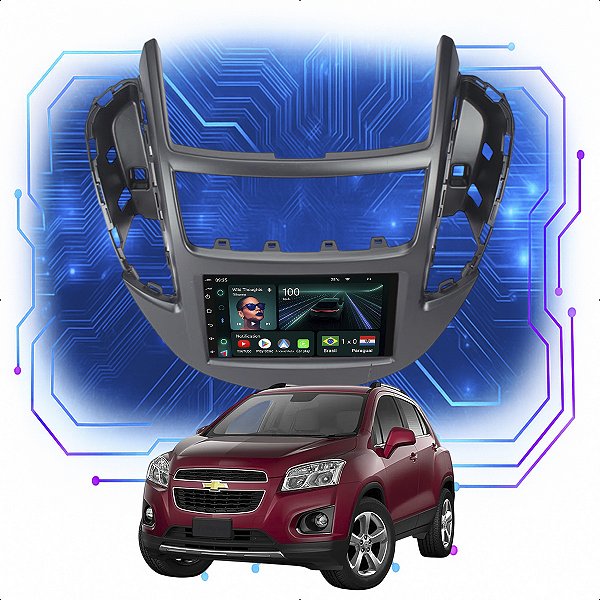 KIT MULTIMIDIA ANDROID 4/64GB 7" TRACKER 13/16 PRETO Chevrol