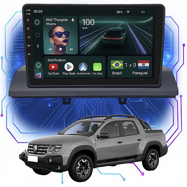 Kit Multimidia Android 4/64GB 9p Oroch 2022-2025 Camera De Ré