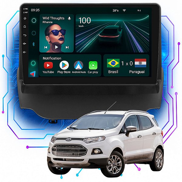 Kit Multimidia Android 4GB/64GB 9p BAIXA ECOSPORT 2013-2017