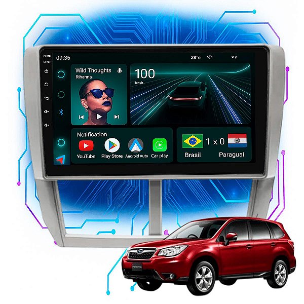 Kit Multimidia Android 4GB/64GB 9p Forester 2009-2012 Carplay Wifi + Spotify