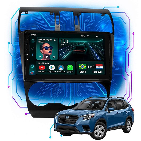 Kit Multimídia Android 9”Forester 2014-2018 | 4GB + 64GB, CarPlay e Android Auto