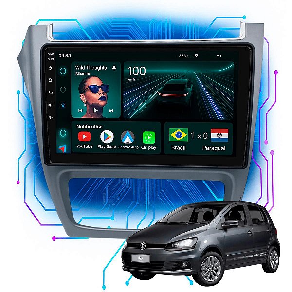 Kit Multimidia Android 4GB/64GB 9p Fox 2014-2022 CarPlay + Android Auto, Wi-Fi, GPS