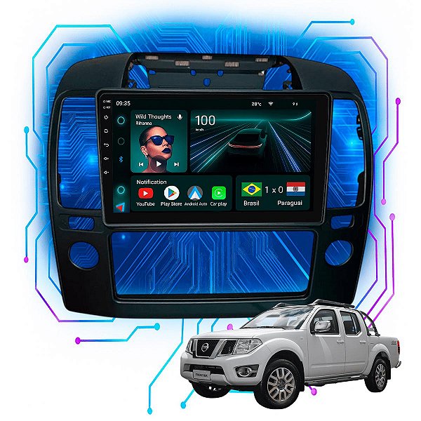 Kit Multimidia Android 9p Frontier 2008-2016 Carplay + Câmera De Ré
