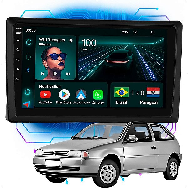Kit Multimidia Android 4/64GB 9p Santana 2003-2006 Android Auto + Bluetooth