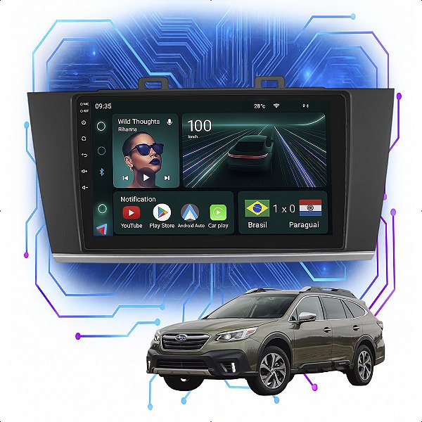 Kit Multimidia Android 4GB/64GB 9p Legacy Outback 2015-2020 Gps + Câmera De Ré