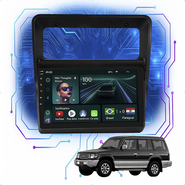 Kit Multimidia Android 4GB/64GB 9p Pajero Full 2094-2000 Carplay + Spotify