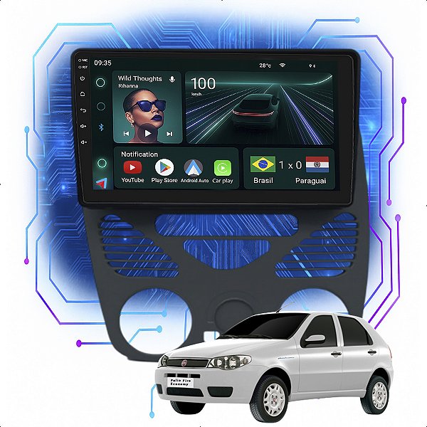 Kit Multimidia Android 4GB/64GB 9p Palio 2001-2013 Android Auto + Gps