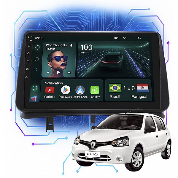 Kit Multimidia Android 4GB/64GB 9p Clio 2005-2014 Android Auto + Gps
