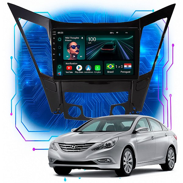 Kit Multimidia Android 4GB/64GB 9p Sonata 2011-2014 Carplay + Câmera De Ré