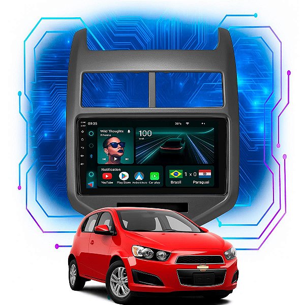 Kit Multimidia Android 4GB/64GB 9p Sonic 2011-2014 Carplay + Android Auto