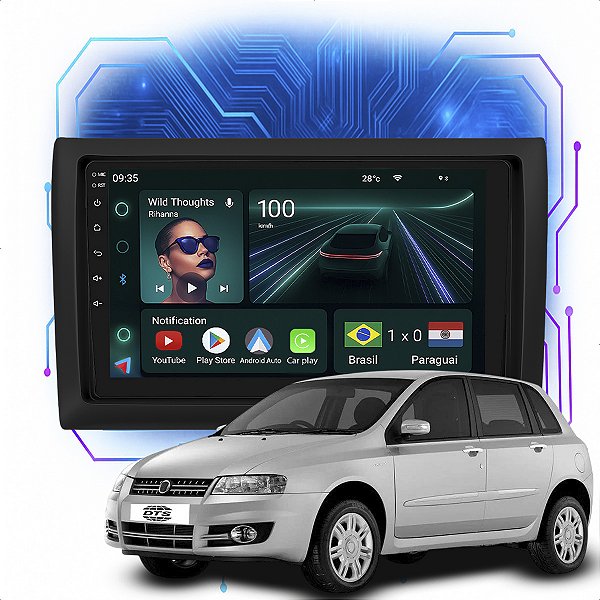 Kit Multimidia Android 4GB/64GB 9p Stilo 2003-2011 Android Auto + Carplay