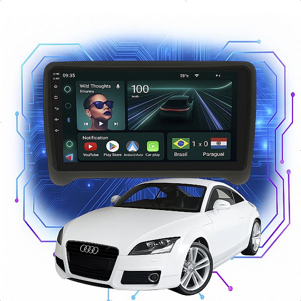 Kit Multimidia Android 4GB/64GB 9p TT 2007-2014 Carplay + Câmera De Ré