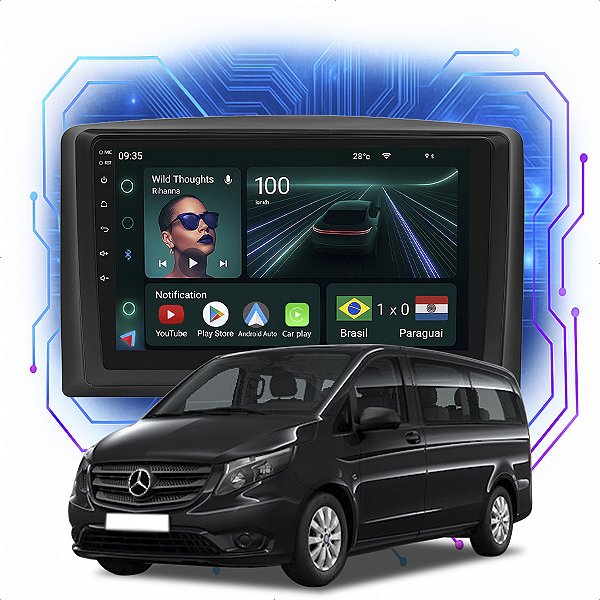 Kit Multimidia Android 4GB/64GB 9p Vito 2015-2017 Android Auto + Spotify
