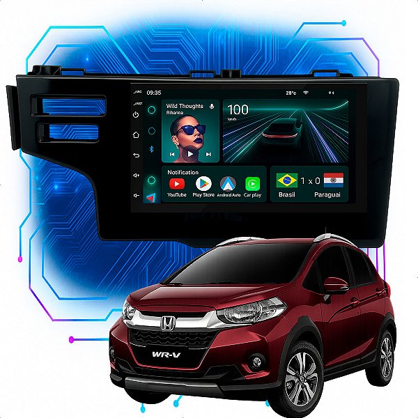 Kit Multimídia Android 7” Fit 2015-2021 | 4GB + 64GB, CarPlay e Android Auto