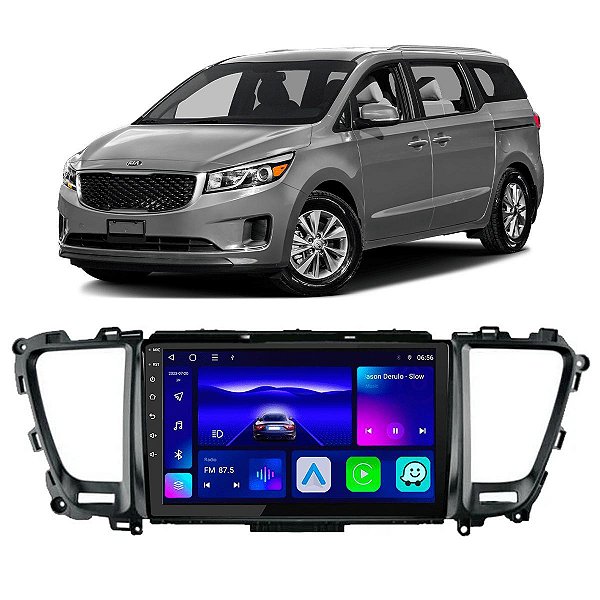 Kit Central Multimídia Android Octa-Core 4-64GB Carnival 2016-2020 + Câmera de Ré GPS