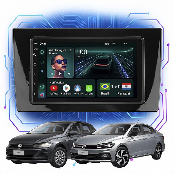 KIT MULTIMIDIA ANDROID 4/64GB 7" POLO VIRTUS 18/22 1/2 DIN