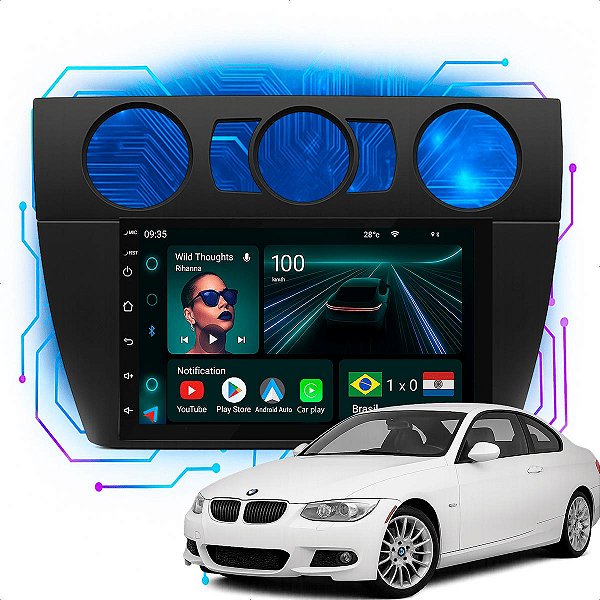Kit Multimídia Android 7p Bmw Serie 3 2005-2012 Gps