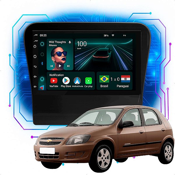 Kit Multimídia Android 4/64GB 7pol Celta 2000-2005