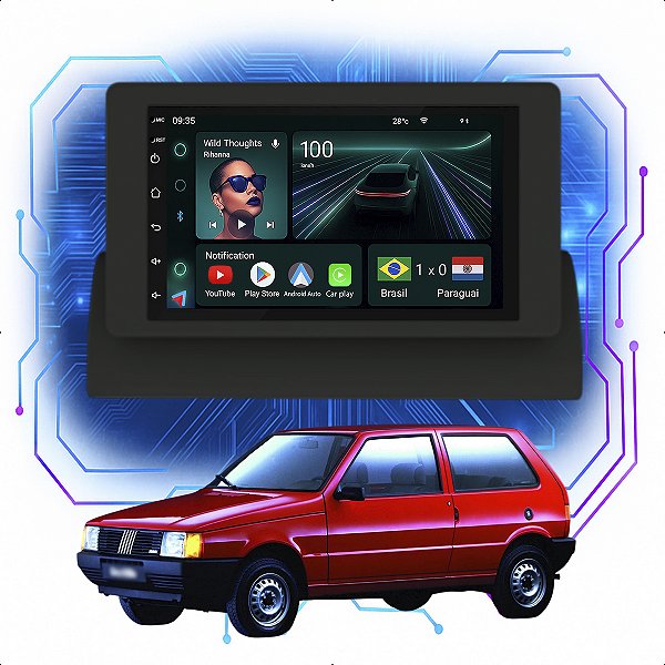 Kit Multimidia Android 4-64GB 7p Uno 95-13 Youtube + Wifi