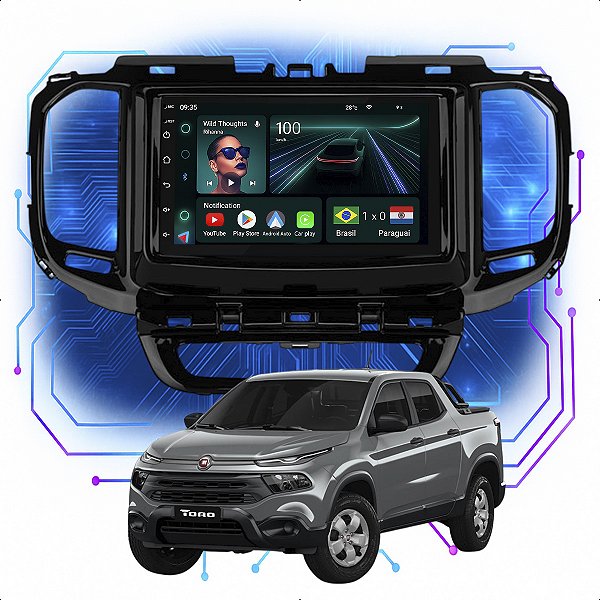 Kit Multimidia Android 4/64GB 7pol Toro 2016 a 2021