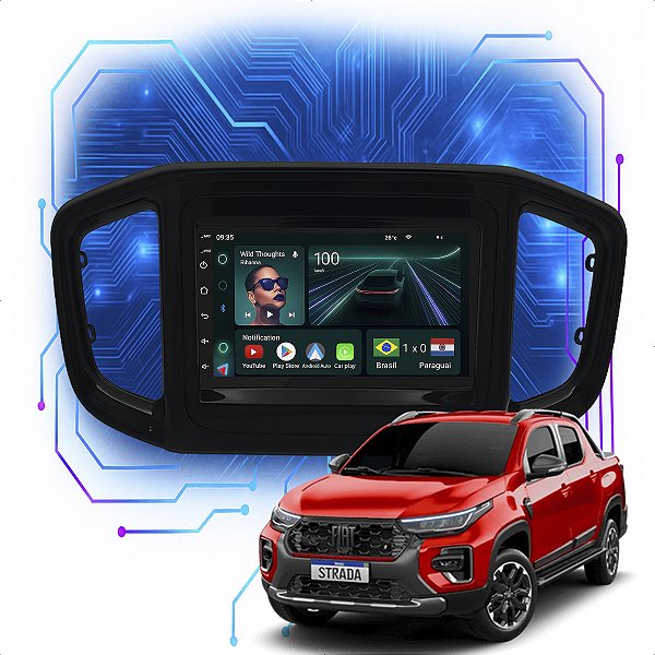 Kit Multimídia Android 4/64GB 7p Strada 2021 a 2024