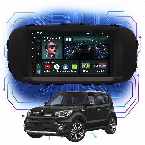 Kit Multimídia Android 4+64gb 7p Soul 2015 a 2019 Youtube + Maps