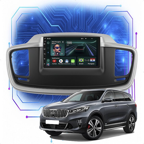 Kit Multimídia Android 4-64GB 7p Sorento 2016 a 2020 Carplay + Gps
