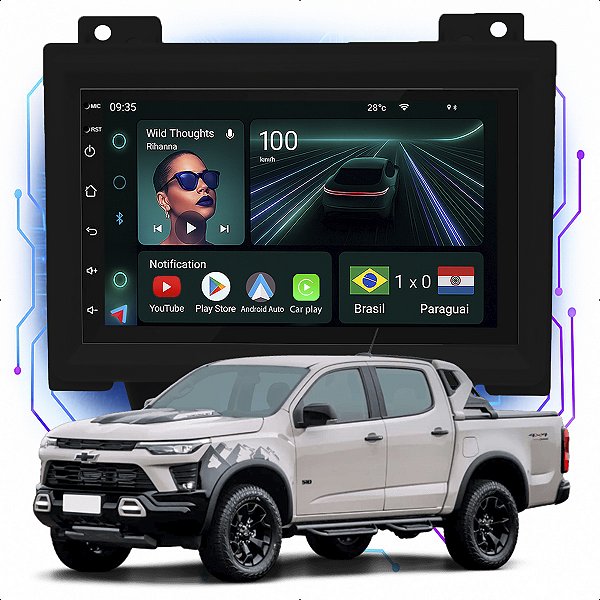 Kit Multimidia Android 4-64GB 7p S10 95-00 Wifi + Câmera De Ré