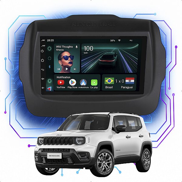 Kit Multimídia Android 4/64GB 7pol Renegade 2015 a 2024