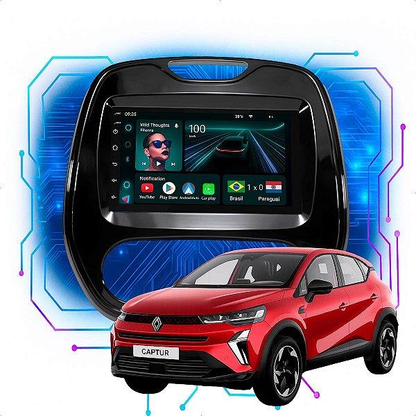 Kit Multimídia Android 4/64GB 7pol Captur 2017 a 2024 Wifi