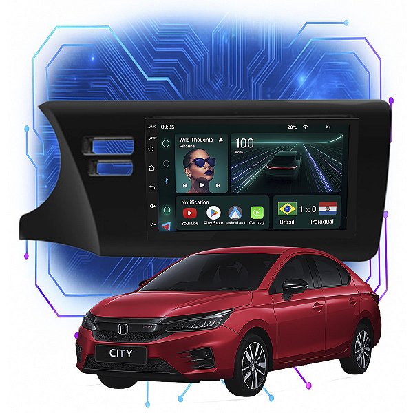 Kit Multimídia Android 4/64GB 7pol City 2015 a 2021 Wifi