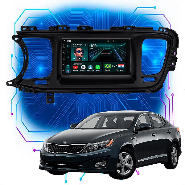 Kit Multimídia Android 4-64GB 7p Optima 2015 a 2016 Carplay + Wifi