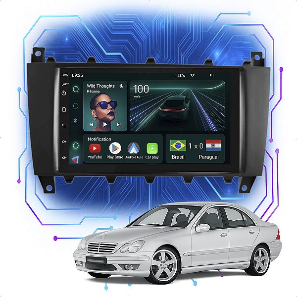 Kit Multimídia Android 4/64GB 7p Classe C 2005 a 2007