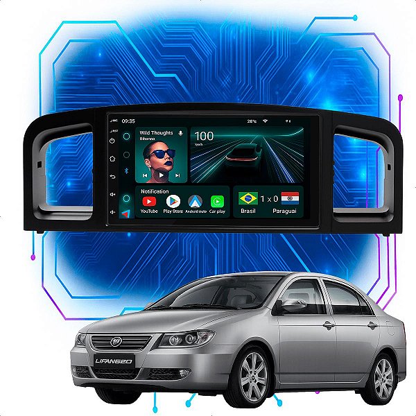 Kit Multimídia Android 4-64GB 7p Lifan 620 2010 a 2012 Maps + Android Auto