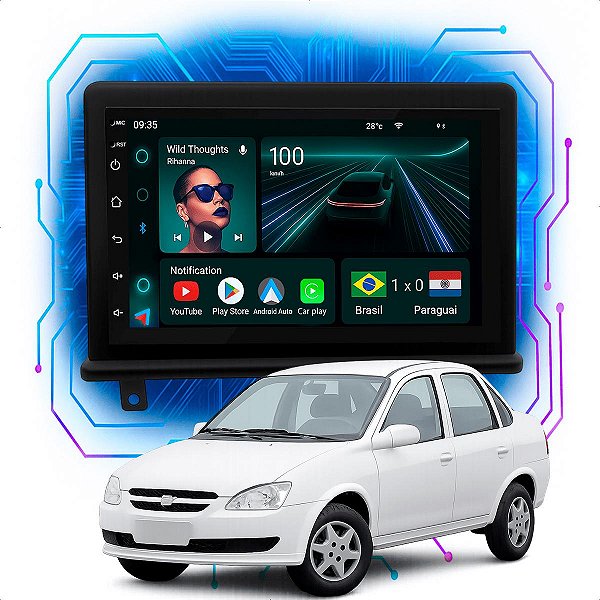 Kit Multimídia Android 4/64GB 7p Corsa 1995 a 2016
