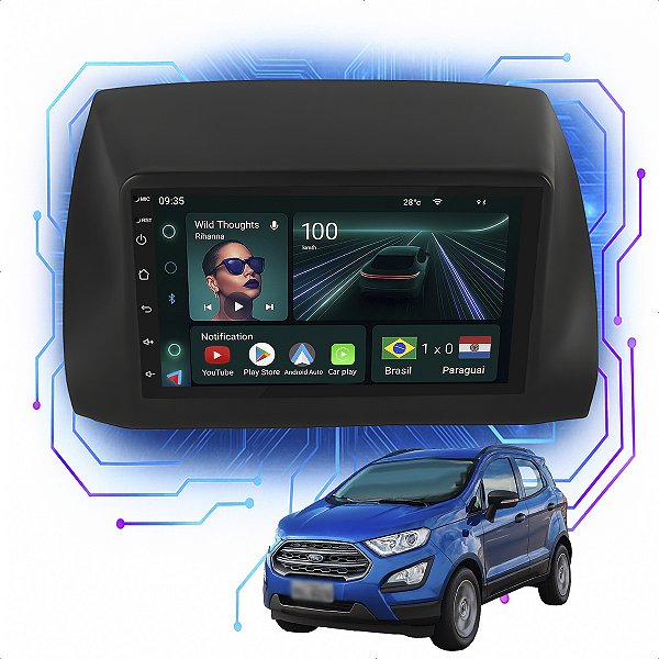 Kit Multimídia Android 4/64GB 7pol Ecosport 2018 a 2021