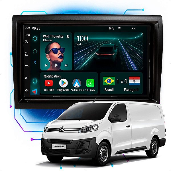 Kit Multimídia Android 4-64GB 7pol Jumper 2019 a 2023 Wifi + Câmera De Ré