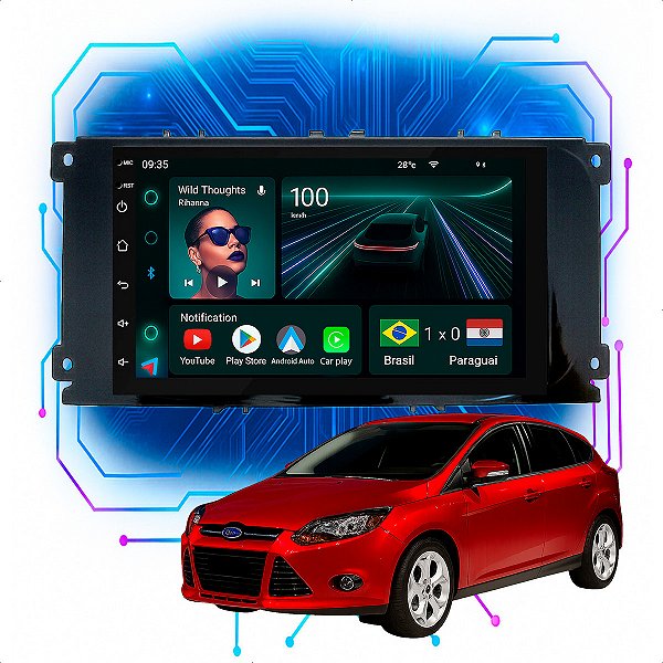 Kit Multimídia Android 4/64GB 7p Focus 2009 a 2013