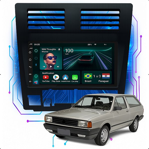 Kit Multimídia Android 4/64GB 7p Gol 1988 a 1996