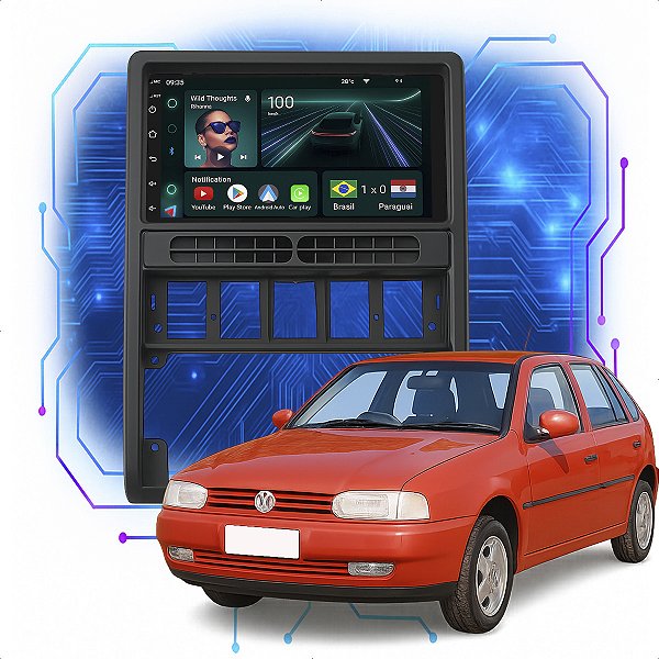 Kit Multimídia Android 4/64GB 7p Gol G2 1996 a 1999