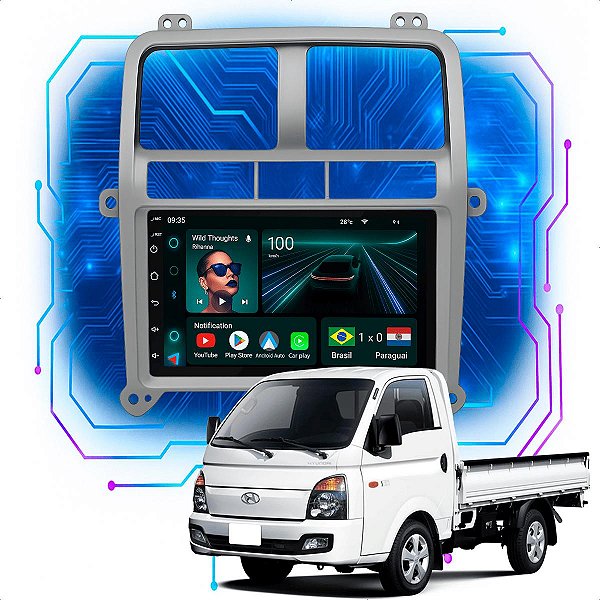 Kit Multimidia Android 4-64GB 7pol Hr 2020 a 2024 Gps + Câmera De Ré