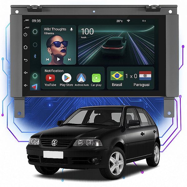 Kit Multimídia Android 4/64GB 7p Gol G3 2000 a 2005