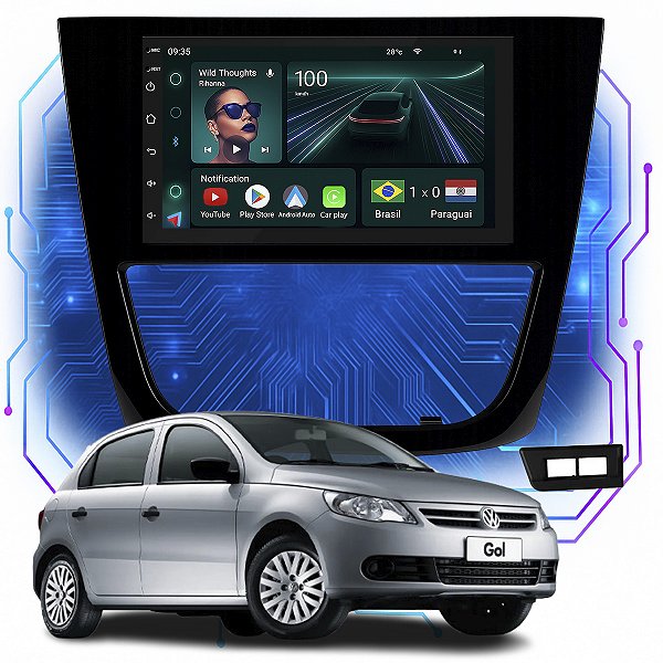 Kit Multimídia Android 4/64GB 7p Gol G5 2008 a 2012