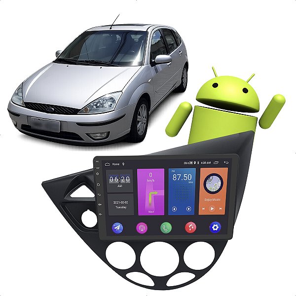 Kit Multimídia Android 9 Pol Focus 2001-2008 Youtube 2-16GB