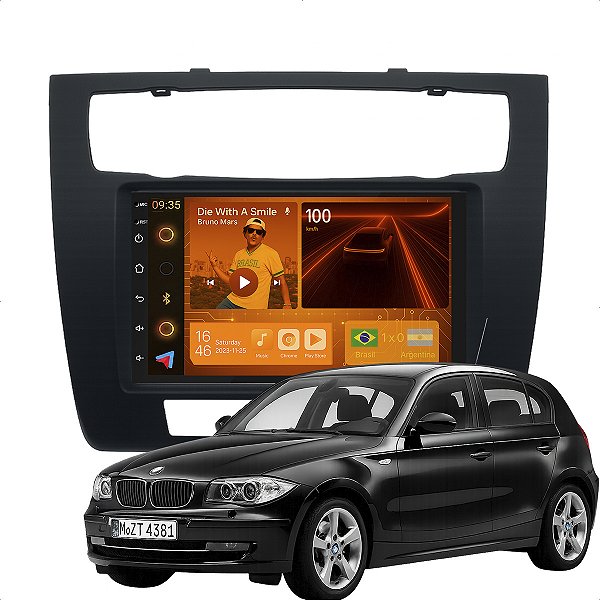 Kit Multimidia Android 2-64GB 7p Bmw Serie 1 07-11 Carplay + Câmera De Ré