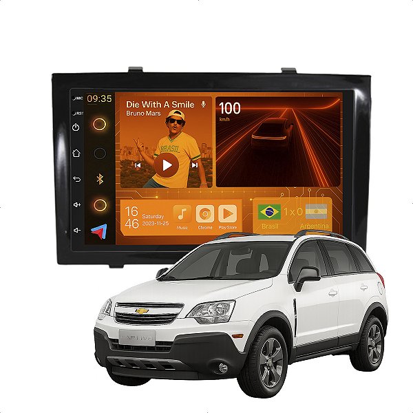 Kit Multimidia Android 4-64GB 7pol Captiva 08-17 Carplay + Maps