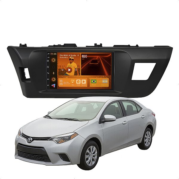 Kit Multimidia Android 2-64GB 7p Corolla 15-17 Spotify + Wifi