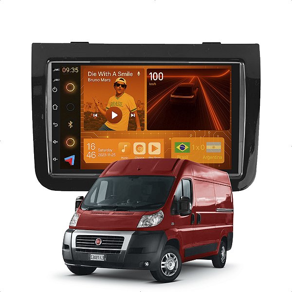 Kit Multimidia Android 2-64GB 7p Ducato 18-21 Youtube + Wifi
