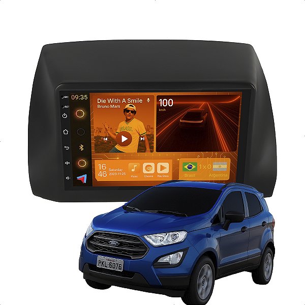 Kit Multimidia Android 2-64GB 7p Ecosport 13-17 Youtube + Wifi